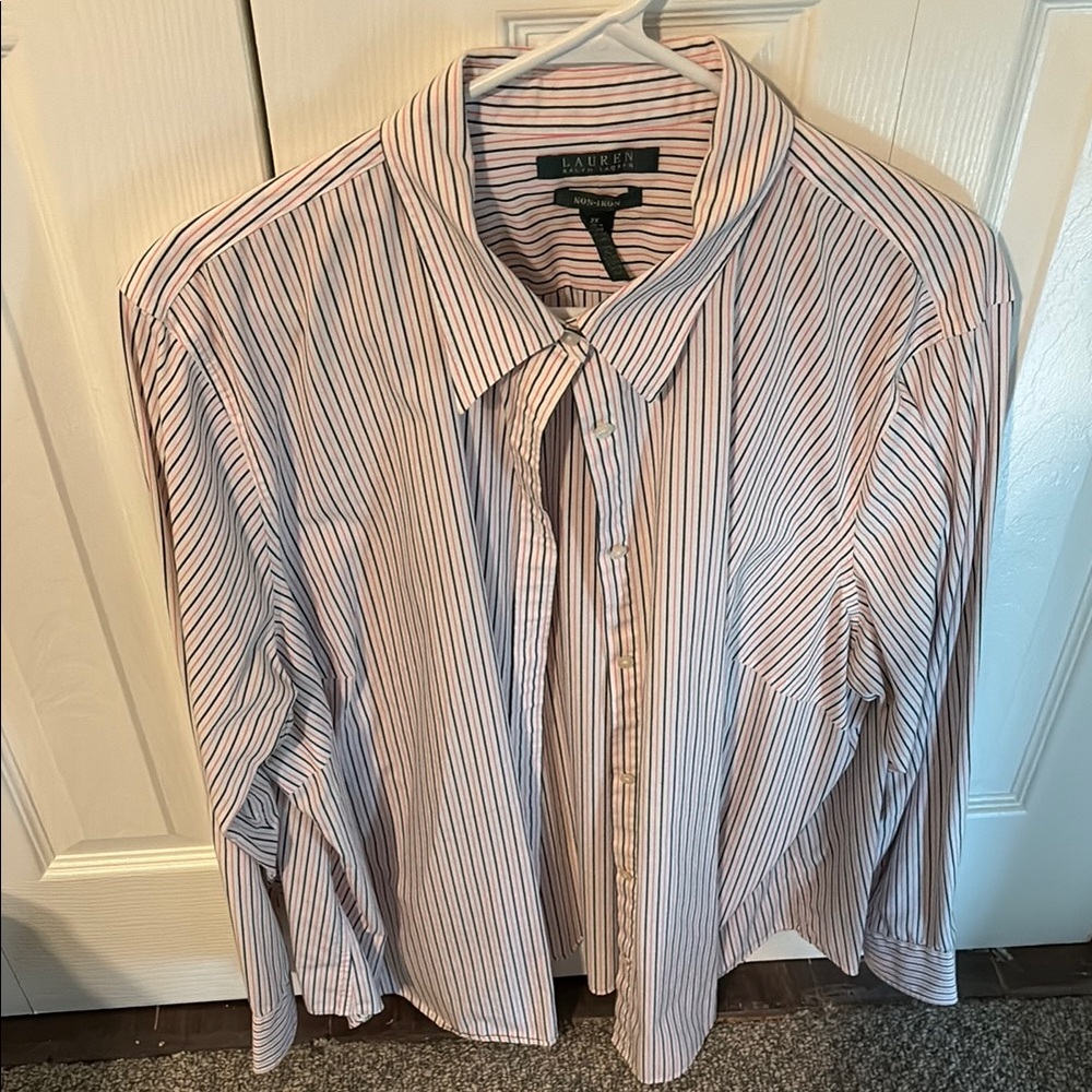 Ralph Lauren pink and White Casual Button Down Shirt